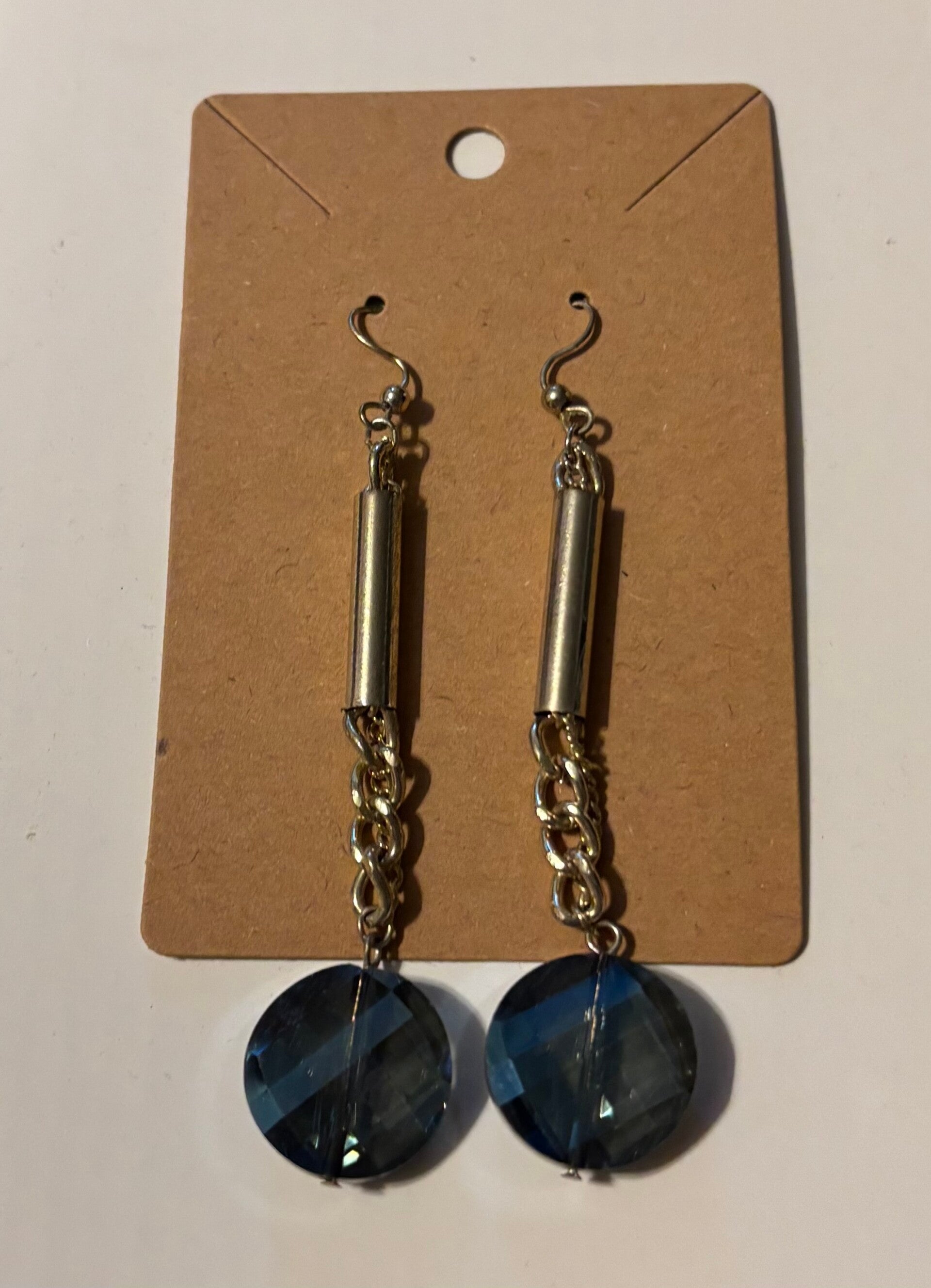 Dangling Blue Sphere Earrings