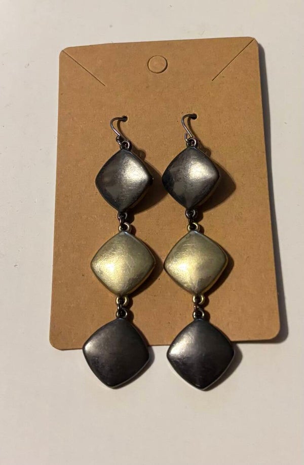 Black and Gold Dangling Earrings