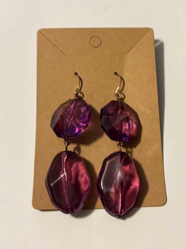Purple Dangling Earrings