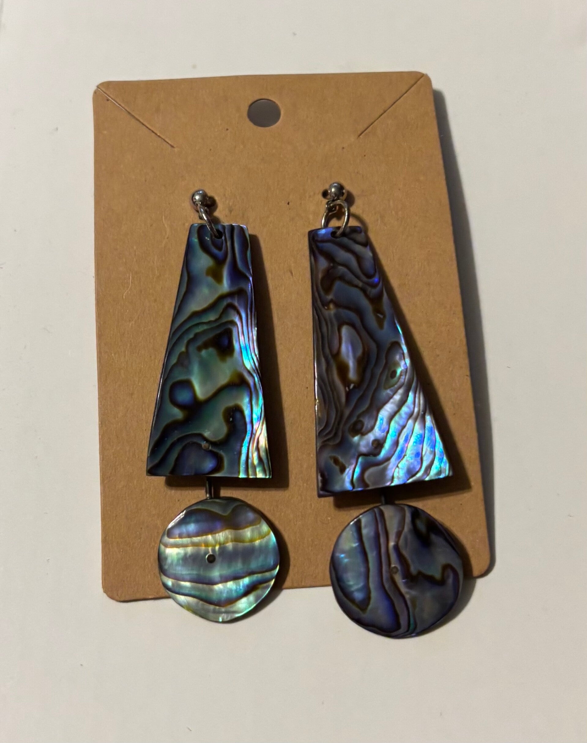 Vintage Abalone Dangle Earrings