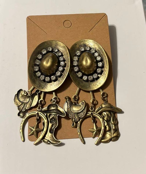 Cowboy Themed Dangling Earrings