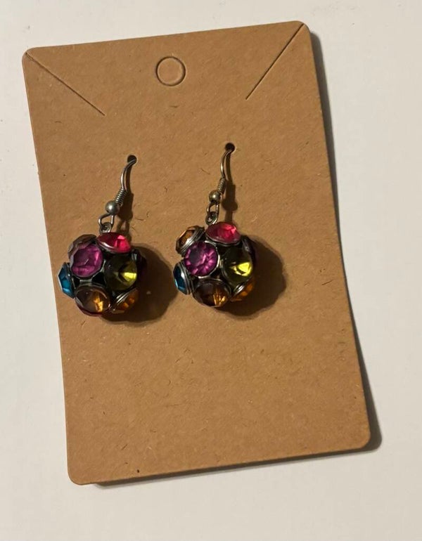 Disco Ball Rhinestone Earrings