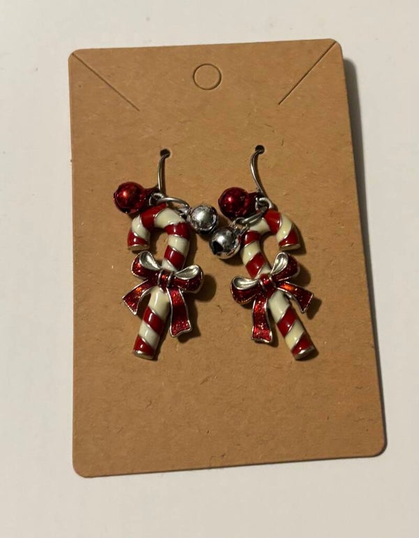 Candy Cane Pierced Earrings