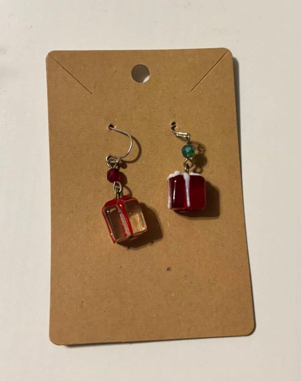 Red Package XMas Gift Earrings