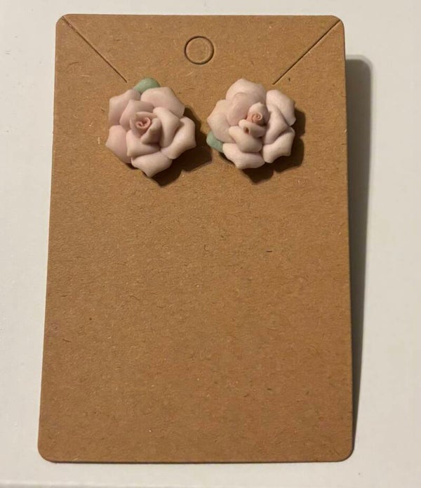 Resin Rose Stud Earrings