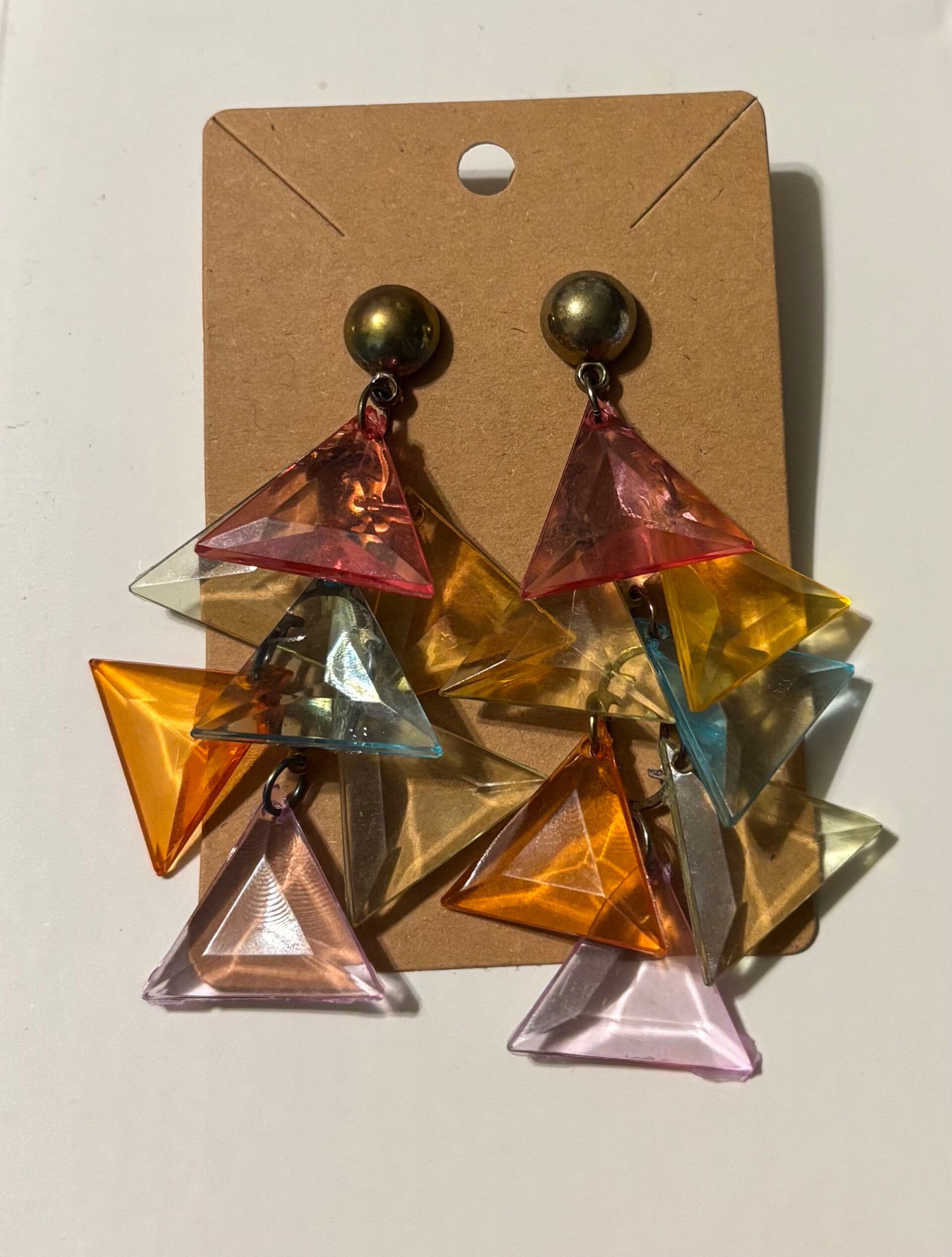 Pastel Triangle Pierced Earrings