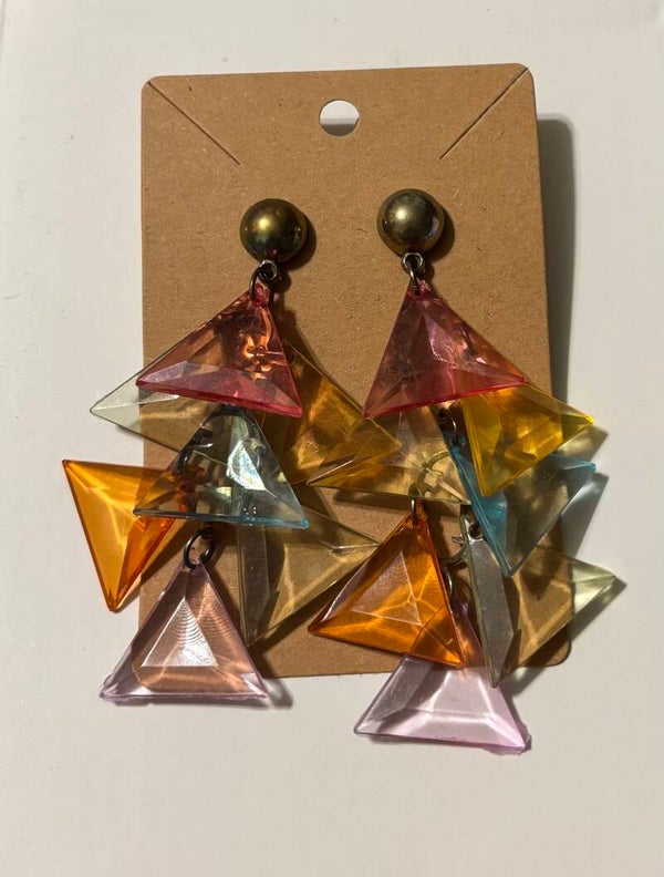 Pastel Triangle Pierced Earrings