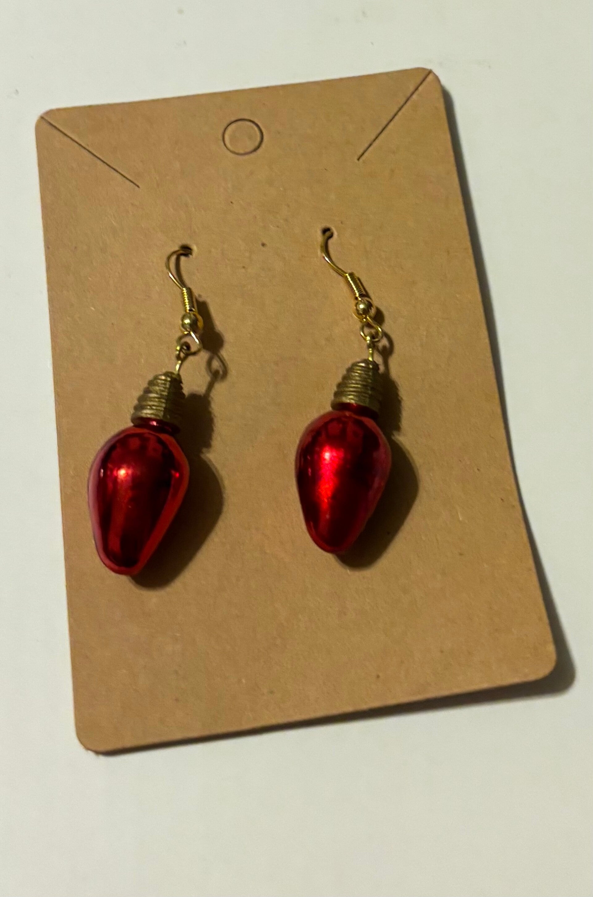 Red XMas Light Dangling Earrings