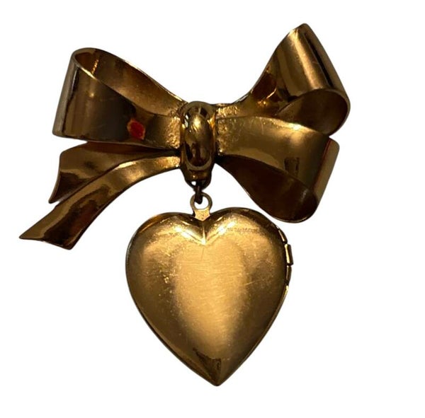 Gorgeous Coro Heart Locket Brooch