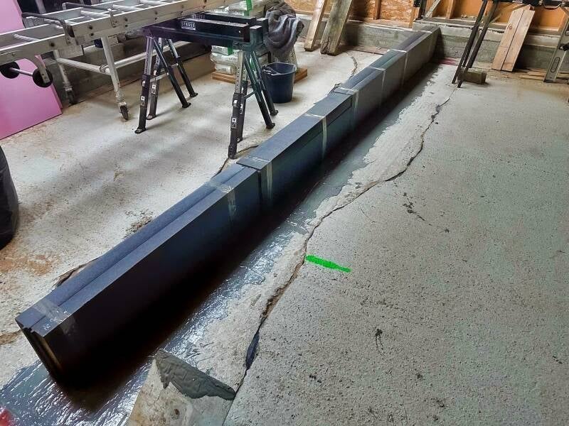 As the upstand has been made of various Triotherm structural boards, the parts were lined up first.