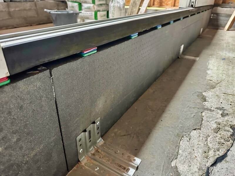 When shimming a sliding door in general, you should place the shims every 400mm centre to ensure the perfect support of the sliding door track. And these shims need to support the full depth of the slider.