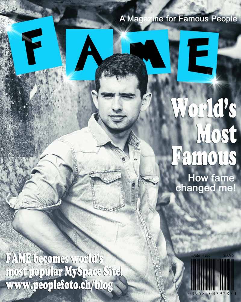 Mann mit Jeanshemd auf Cover vom FAME-Magazin