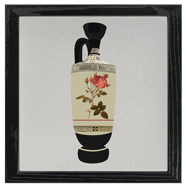 Les Roses Vase Tile VII