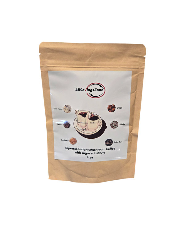 Instant Mushroom Coffee -  Espresso with Sugar  - 4 oz