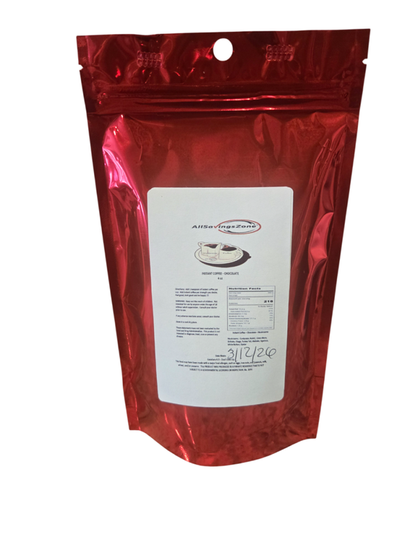 Instant Mushroom Coffee 4 oz - Chocolate - Texas Residents Only
