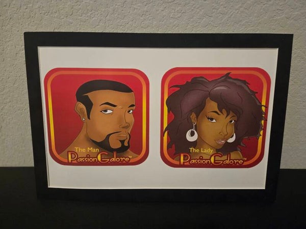 PassionGalore Man and Lady 12 x 18 - Black Velvet Frame