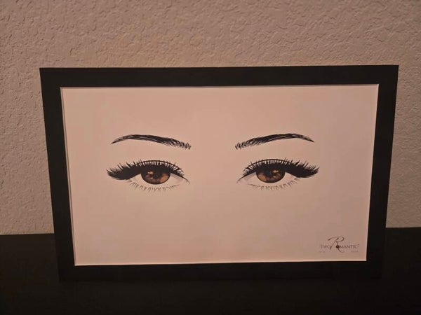 Pretty Brown Eyes 12 x 18 Black Velvet Frams