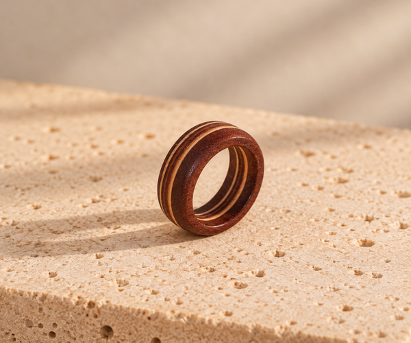 Houten ring Meranti – Gelaagd - Olie - Ringmaat 17.5