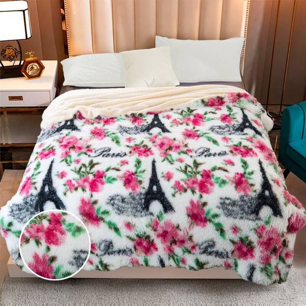 COBIJA OVEJERA ESTAMPADA PELUDA