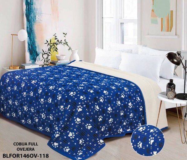 COBIJA OVEJERA ACANALADA ESTAMPADA