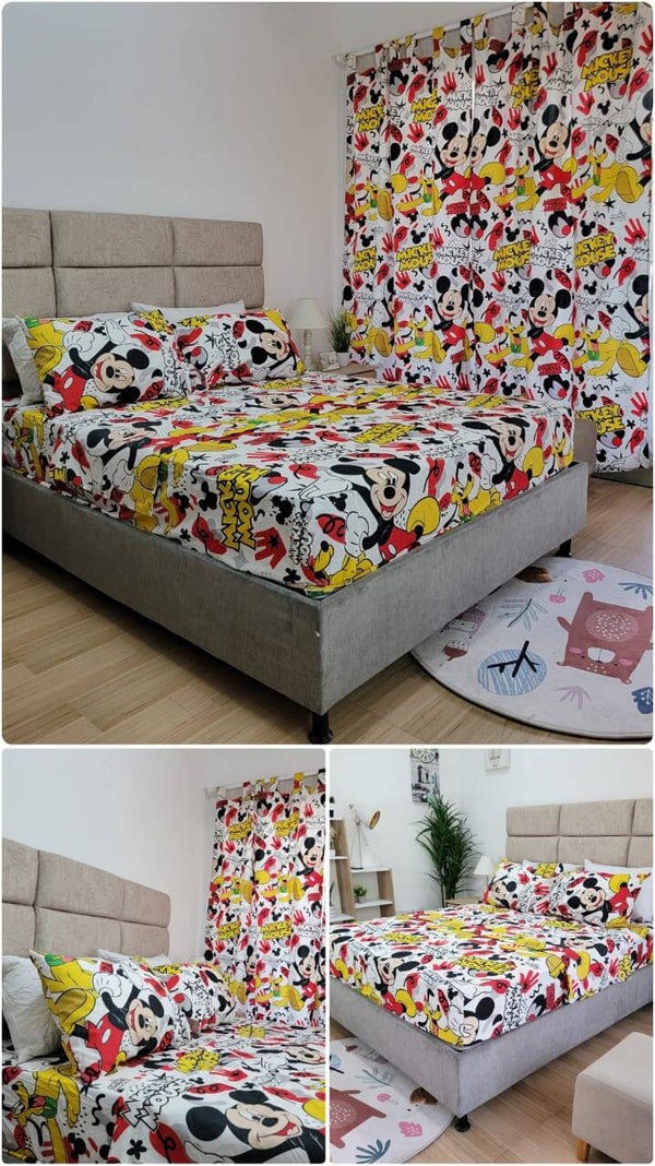 Juegos de sabanas con cortinas infantiles Para cama doble 140