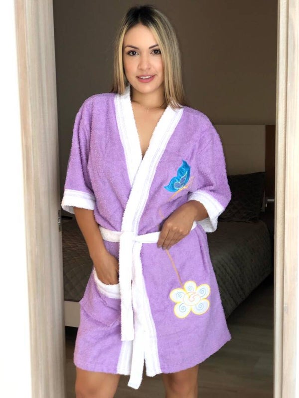 SALIDA DE BAÑO DAMA CON BORDADO