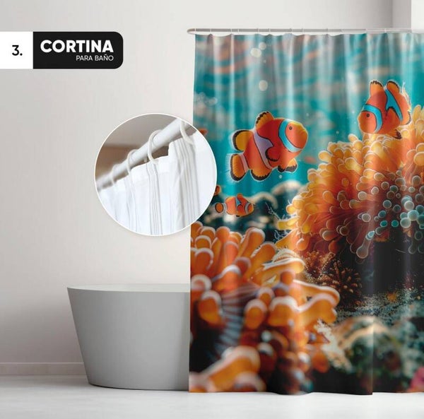 CORTINA DE BAÑO IMPERMEABLE ESTAMPADO