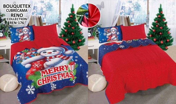 EDREDON NAVIDEÑO DOBLE FAZ CAMA 140