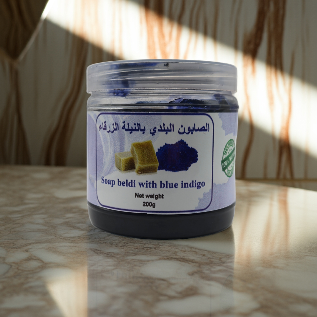 Zwarte zeep met blue nila