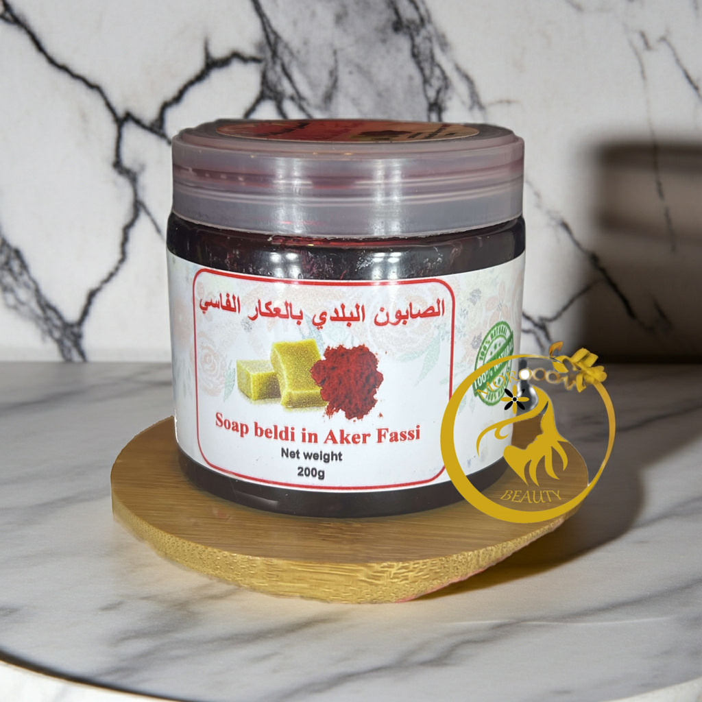 Zwarte zeep met aker fessi