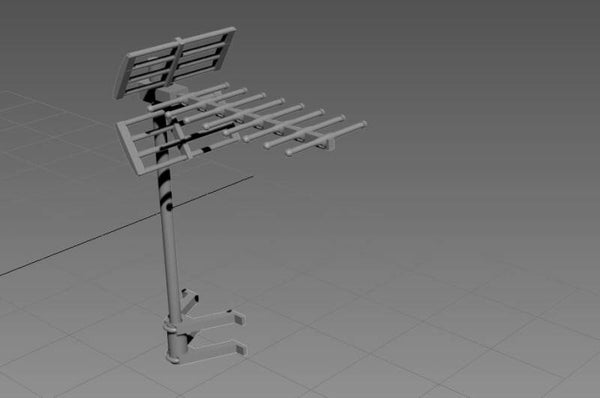 Lot de 5 antennes de television type rateau avec support