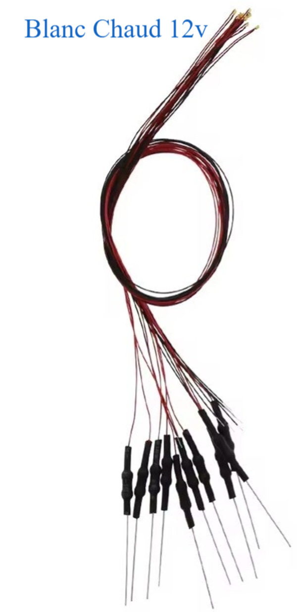 Led BLANCHE 402 CMS précablé avec resistance pour 12v les 5