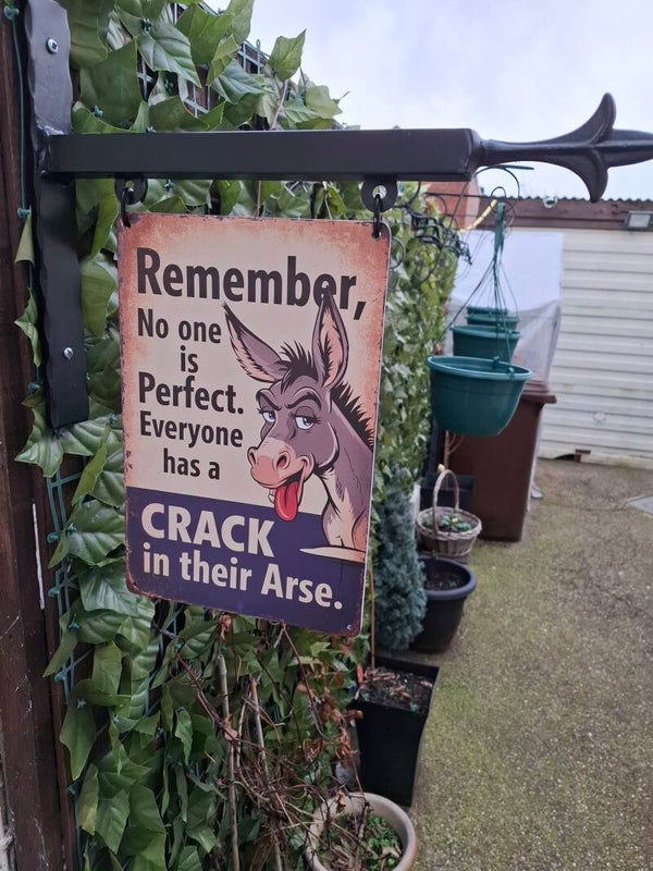 Novelty sign and bracket