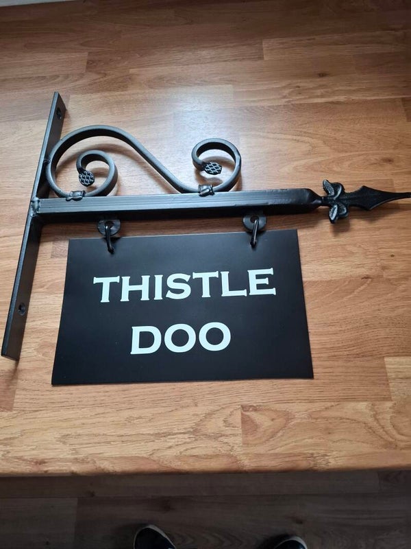 Small Hanging Bracket With sign (thistle doo)