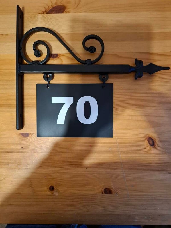 Small house number and bracket