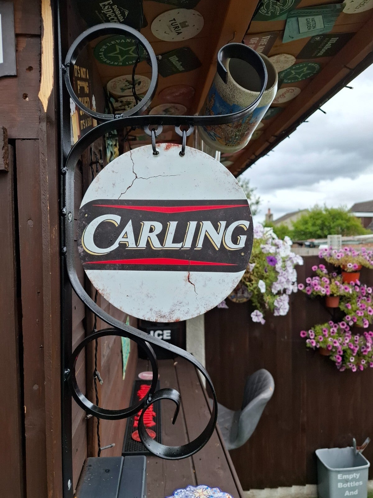 Carling sign and bracket