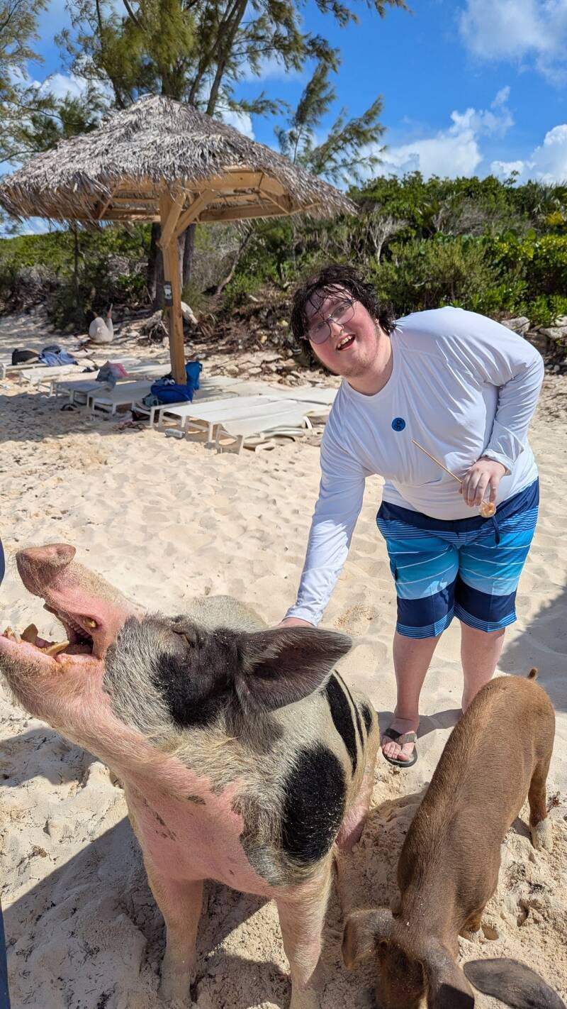 Michael with the Big Pig