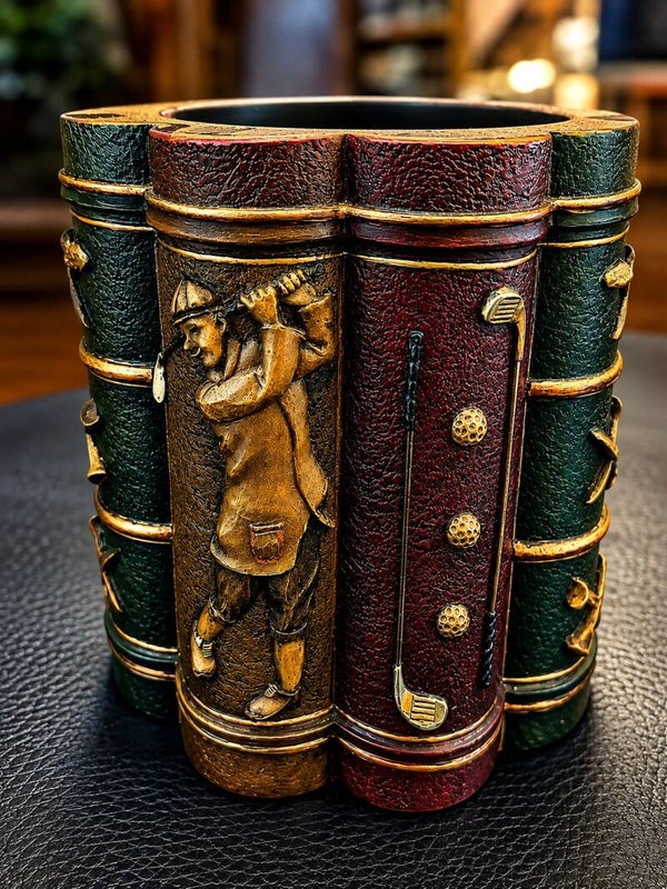 Vintage Style Golf Club & Golfer Decorative Holder