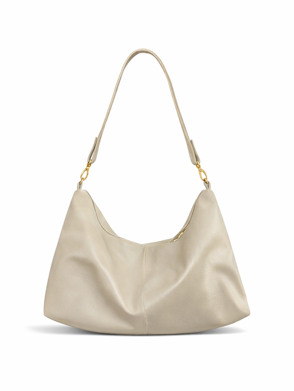 Handgemachte Hobo Bag – elegante Schultertasche in Creme mit wählbaren Details