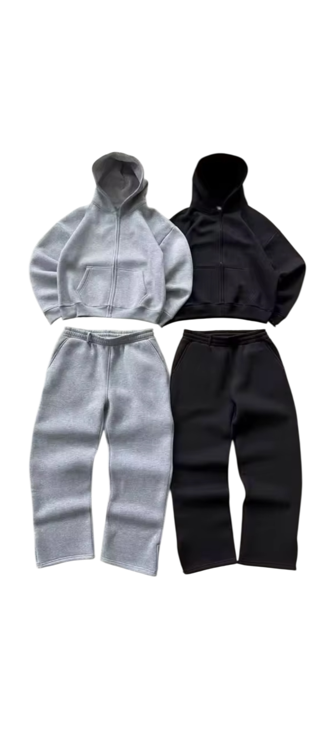 Zip-Up Hoodie & Oversized Sweatpants Set