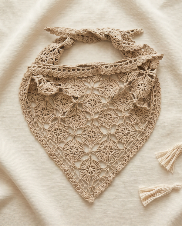 Bandana/Foulard au crochet style bohème