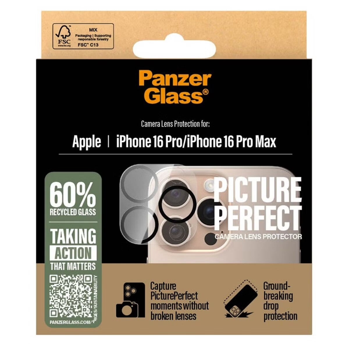 PanzerGlass PicturePerfect Camera Lens Protector voor de iPhone 16 Pro / 16 Pro Max