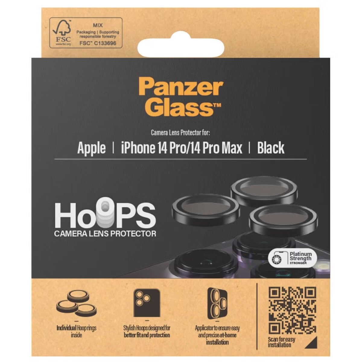 PanzerGlass Camera Protector Hoop Optic Rings voor de iPhone 14 Pro / 14 Pro Max