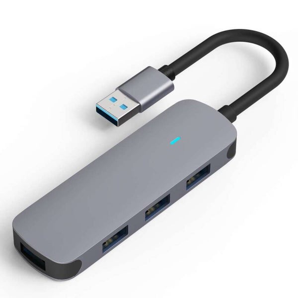 USB-A Adapter Hub – 4-in-1 USB Hub Splitter – USB Hub 3.0 - 5Gbps – USB-A naar 4x USB-A Splitter voor Laptop Dell, Lenovo, HP, Acer, Windows en meer - Universeel - Alumini