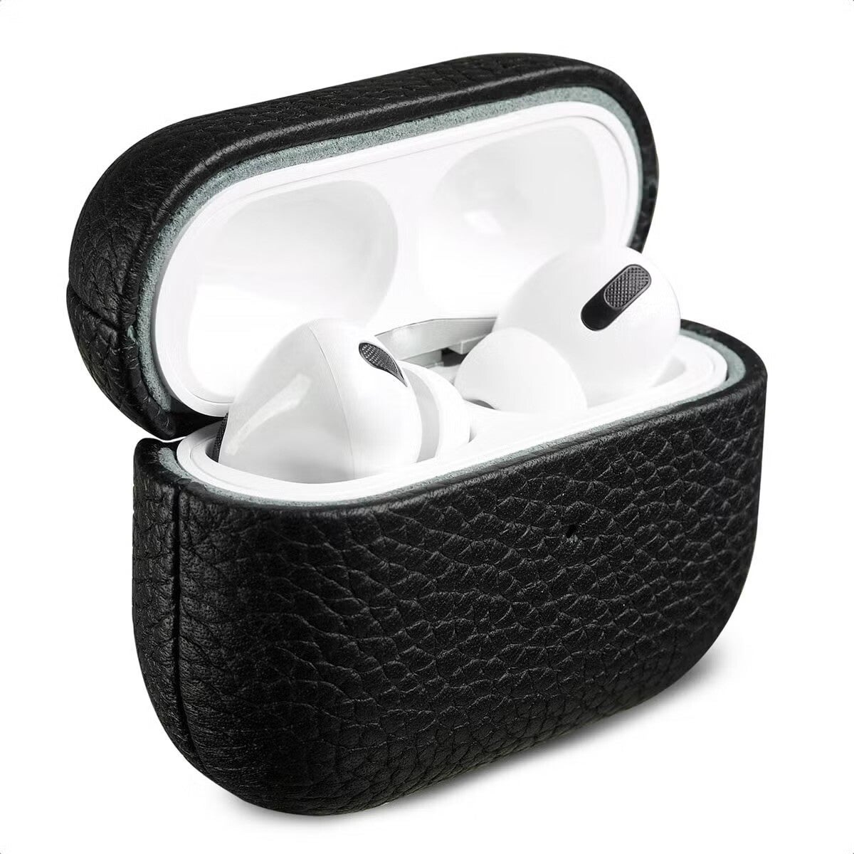Accezz Echt Lederen Case voor de AirPods Pro 2 - Zwart