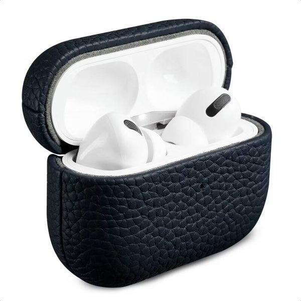 Accezz Echt Lederen Case voor de AirPods Pro 2 - Donkerblauw