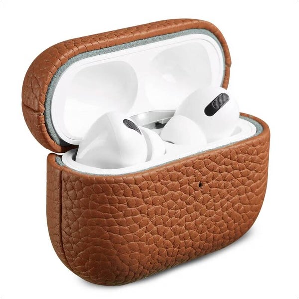 Accezz Echt Lederen Case voor de AirPods Pro 2 - Cognac