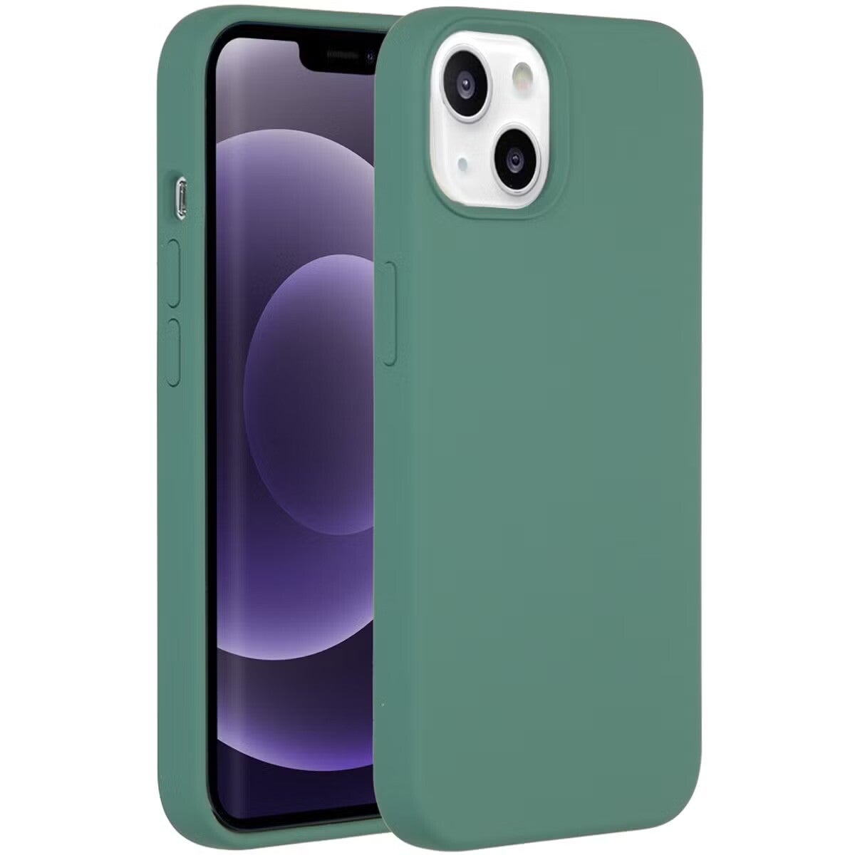 Accezz Liquid Silicone Backcover voor de Apple iPhone 13 - Donkergroen