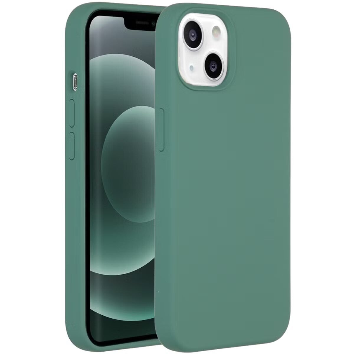 Accezz Liquid Silicone Backcover voor de Apple iPhone 13 Mini - Donkergroen
