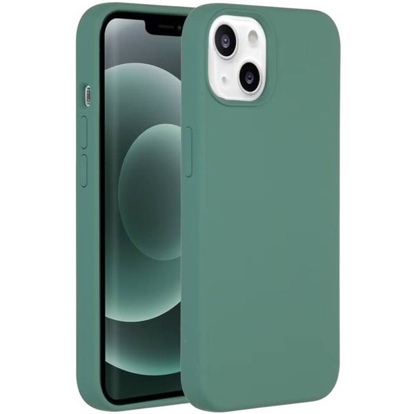 Accezz Liquid Silicone Backcover voor de Apple iPhone 13 Mini - Donkergroen